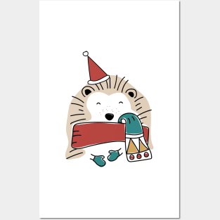 Cute handdrawn Hedgehog Posters and Art